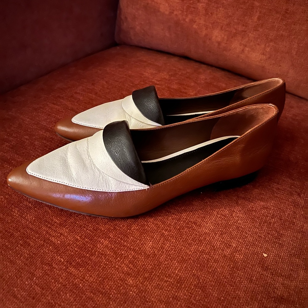 Tory Burch Brown and Cream Loafers